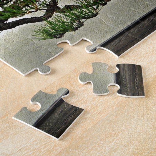 Wurzel über Felsen-Kiefern-Bonsais-Baum Puzzle (Seite)