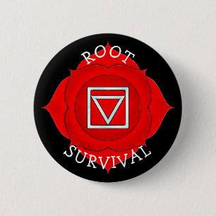 Wurzel-Überlebens-roter Chi Chakra Knopf Button
