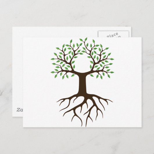 Wurzelbaum Postkarte (Vorne/Hinten)
