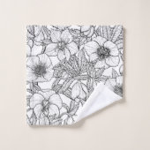 Wurzelbohrungen in Schwarzweiß Badhandtuch Set (Waschlappen)