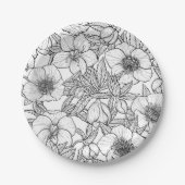 Wurzelbohrungen in Schwarzweiß Pappteller (Vorderseite)