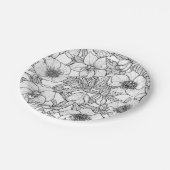 Wurzelbohrungen in Schwarzweiß Pappteller (Schrägansicht)