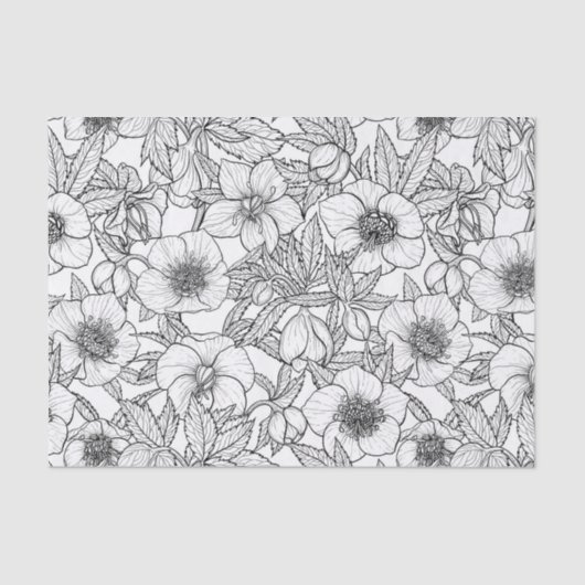 Wurzelbohrungen in Schwarzweiß Seidenpapier (Vorderseite)