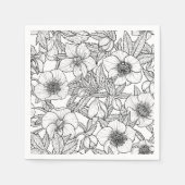 Wurzelbohrungen in Schwarzweiß Serviette (Vorderseite)