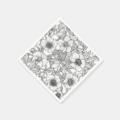 Wurzelbohrungen in Schwarzweiß Serviette (Ecke)