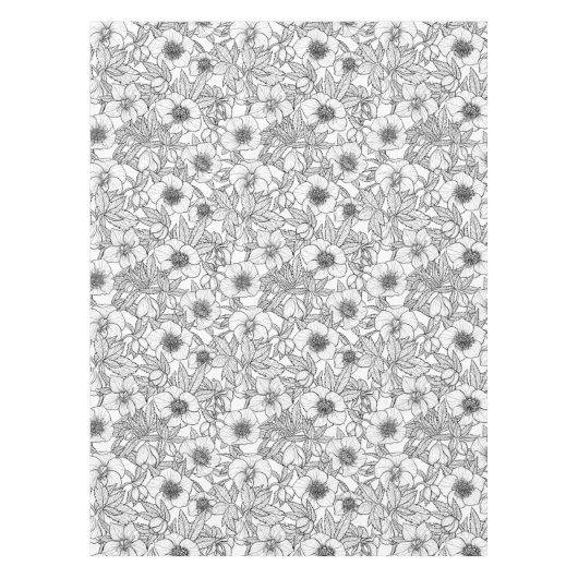 Wurzelbohrungen in Schwarzweiß Tischdecke (Vorderseite)