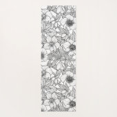 Wurzelbohrungen in Schwarzweiß Yogamatte (Rückseite)