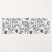 Wurzelbohrungen in Schwarzweiß Yogamatte (Vorderseite (Horizontal))