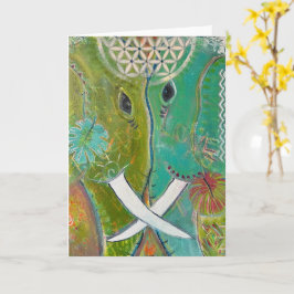 Wurzeln der Erinnerung Elefanten Grüße -leer Karte