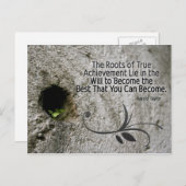 Wurzeln der Errungenschaft Inspirationspasskarte Postkarte (Vorne/Hinten)