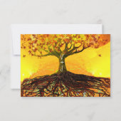 Wurzeln der Liebe Romantische Bäume Hochzeit RSVP Karte (Rückseite)