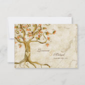 Wurzeln der wirbelnden Baumstruktur antike Tan-UAW RSVP Karte (Rückseite)