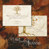 Wurzeln der wirbelnden Baumstruktur antike Tan-UAW RSVP Karte