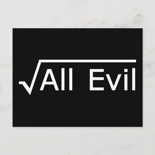 Wurzeln des Bösen - Funny Mathe Expression Postkarte (Vorderseite)