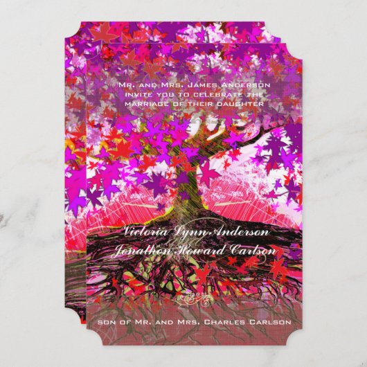 Wurzeln des verzauberten Eichenwaldes - Einladung  (Vorne/Hinten)