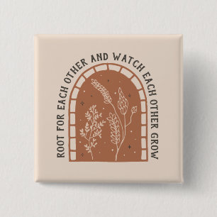 Wurzeln für einander und beobachten einander wachs button