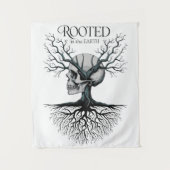 Wurzeln im Schädelbaum der Erde Wandteppich (Vorderseite)