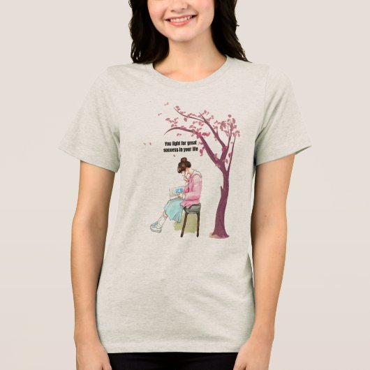 Wurzeln in Bemühungen, Erfolg zu erreichen Tri-Blend Shirt (Vorderseite)