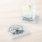 Wurzeln in Christus Glasuntersetzer (Schrägansicht)