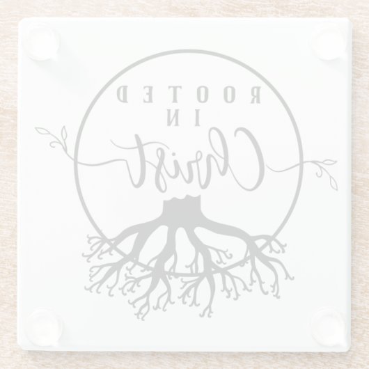 Wurzeln in Christus Glasuntersetzer (Rückseite)