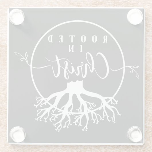 Wurzeln in Christus Glasuntersetzer (Rückseite)