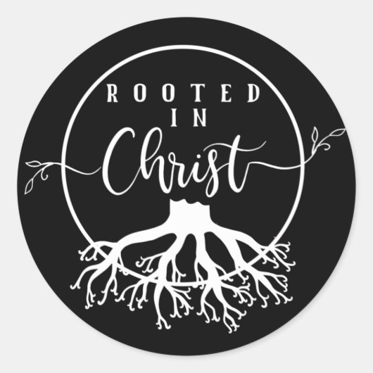 Wurzeln in Christus Runder Aufkleber (Vorderseite)