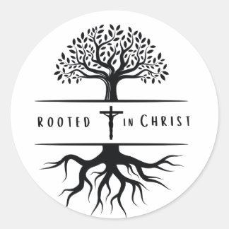 Wurzeln in Christus Runder Aufkleber