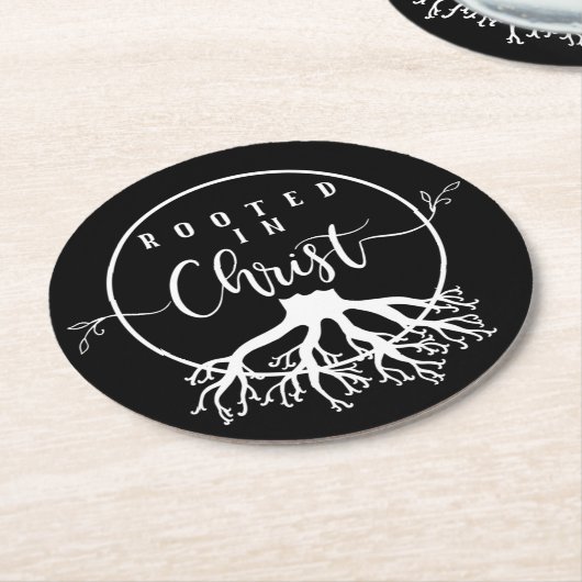 Wurzeln in Christus Runder Pappuntersetzer (Angewinkelt)