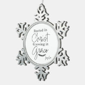 Wurzeln in Christus Wachsen in Grace Weihnachten Schneeflocken Zinn-Ornament (Rechts)