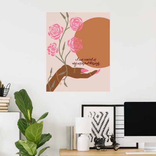 Wurzeln in den Segen der Antike: Schwarze Hand Kun Poster (Heimbüro)