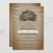 Wurzeln in der Liebe rustikale Baumreihenleuchten Einladung (Vorne/Hinten)