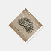 Wurzeln in der Liebe rustikale Baumreihenleuchten  Serviette (Ecke)