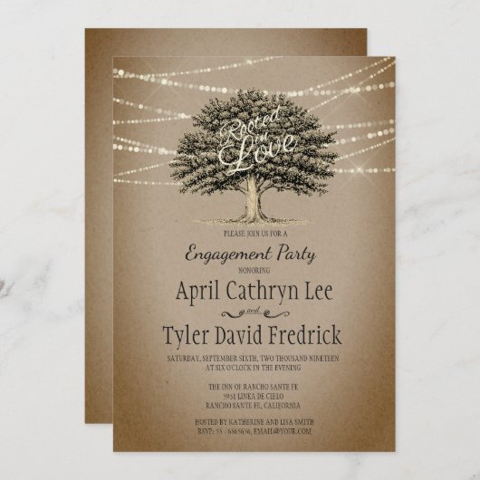 Wurzeln in der Liebe Rustikale Treppenleuchten Eng Einladung (Vorne/Hinten)