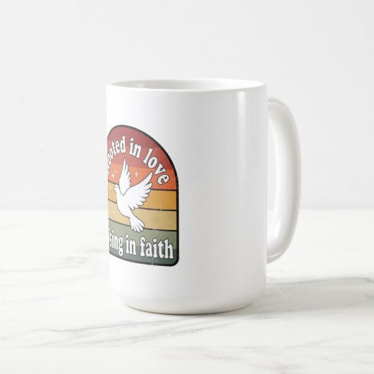 Wurzeln in der Liebe, steigend in der Glaubensgest Kaffeetasse (VorderseiteRechts)