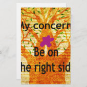 Wurzeln in der Rechtschaffenheit Baobab Vintage Pe Briefpapier (Vorne/Hinten)