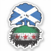 Wurzeln & Krone: Schottland–Syrien Baum Aufkleber (Vorderseite)
