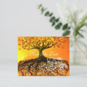 Wurzeln Save the Date Ankündigungspostkarte (Stehend Vorderseite)