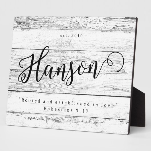 Wurzeln und in der Liebe Nachname-Zeichen Fotoplatte (Seite)