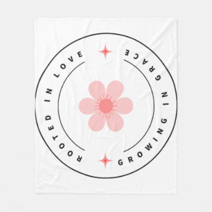 Wurzelt mit Liebe wächst mit Grace - Inspirational Fleecedecke