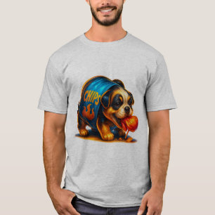 Würzige Chips Welpen T-Shirt Lustiger Süßer Hund