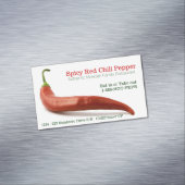 Würzige Nahrungsmittelheißes rotes Magnetische Visitenkarte (Beispiel)