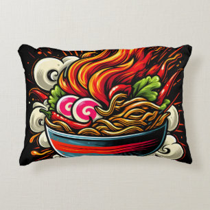 Würzige Ramen japanische Nudel-Straßenkunst Dekokissen