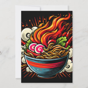 Würzige Ramen Japanische Nudel-Straßenkunst Feiertagskarte