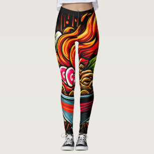 Würzige Ramen japanische Nudel-Straßenkunst Leggings