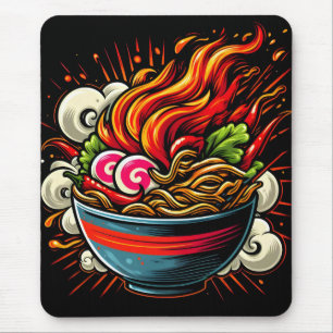 Würzige Ramen Japanische Nudel-Straßenkunst Mousepad
