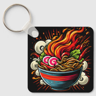 Würzige Ramen Japanische Nudel-Straßenkunst Schlüsselanhänger