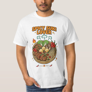Würzige Suki-Liebhaber-Hot-Pot-Illustration T-Shirt