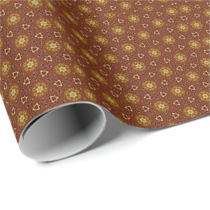 Würziges braungelbes Masala-Muster Geschenkpapier