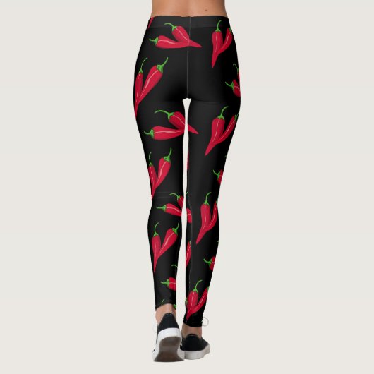 Würziges rotes Chilimuster, Paprikaschoten am Leggings (Rückseite)
