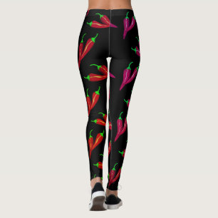 Würziges rotes Chilimuster, Paprikaschoten am Leggings